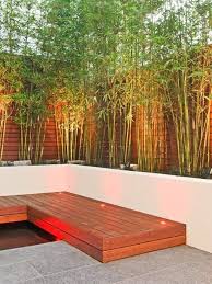 Terrasse Innenhof Gestaltung Bambuspflanzen Holz Zaun Bodenleuchten Nothing Beats Having Your Own Pret In 2020 Privacy Fence Designs Courtyard Design Cheap Backyard