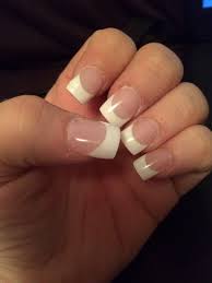 My New Nails Simple Acrylics With Airbrush French Tip And Light Pink To Look Like Solar Nails Love Them Simple Nail Designs Acrylic Nail Designs Simple Nails