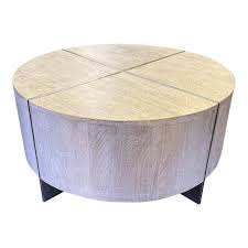 Walnut medium specialty wood coffee table with detailed legs. Z Gallerie Clifton Round Coffee Table Original Price 800 Design Plus Gallery