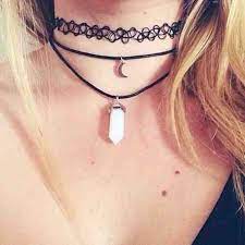 Tattoo Chocker Moda Trend Tendencia Fashion Hits Anos90 Gargantilha Chokers Moon Necklace Cute Jewelry