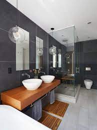 1001 id u00e9es pour une salle de bain 6m2 comment r u00e9aliser. 59 Salles De Bain Chic Qui Vous Montrent Le Beaute Du Carrelage Gris Archzine Fr Salle De Bains Chics Idee Salle De Bain Salle De Bain Contemporaine