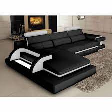 Maybe you would like to learn more about one of these? Canape D Angle Cuir Noir Et Blanc Design Avec Lumiere Ibiza Angle Ga