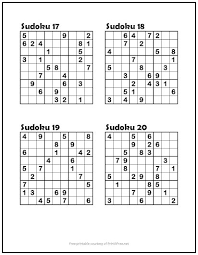 The templates are available from micros. Sudoku Puzzles 17 20 Easy Print It Free
