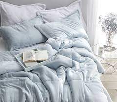 The truly soft comforter set has a pleated face on the comforter and shams with a solid color reverse. Coma Inducer Twin Xl Comforter Frosted Pacific Blue Blue Comforter Bedroom Light Blue Bedroom Blue Comforter