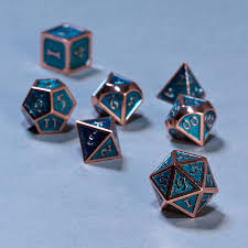 New Copper W Teal Blue Set Of Dice For Dungeons And Dragons D D Dice Metal Dice Dnd Dice Polyhedral Dice Set Copper Dice Teal Dice For Dnd In 2021 Dungeons And Dragons Dice Dungeons And Dragons Dragon Dies