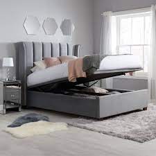 Best prices for beds, mattresses & bedroom furniture. Fenton Grey Velvet Fabric Ottoman Bed