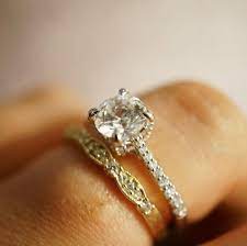 Don T Be Afraid To Mix Metals Yellow Gold Band On A White Gold Diamo White Gold Diamond Engagement Ring White Gold Engagement Rings Diamond Engagement Rings