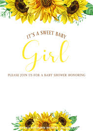2 anchor charts *life cycle of a sunflower *parts of a sunflower 10 colorful vocabulary cards: Free Sunflower Baby Girl Invitation Templates Free Printable Birthday Invitation Templates Bagvania