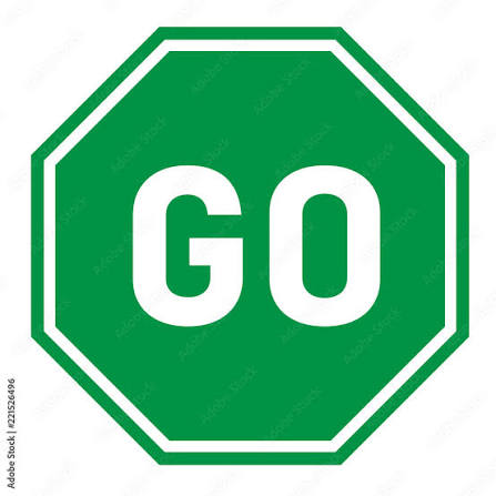 Poster, Print go sign on white background, 40x40 cm