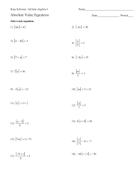 Absolute Value Equations