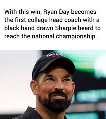 Between Ryan Days' beard and Marcus Freeman this Notre Dame v. Ohio State  natty is historic