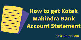 How to get bank of india account. How To Get Kotak Mahindra Bank Account Statement Paisa Know