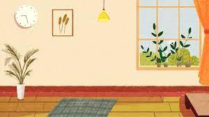 Design De Fond Peint Salon Chaleureux Maison Living Room Background Background Design Cartoon Background