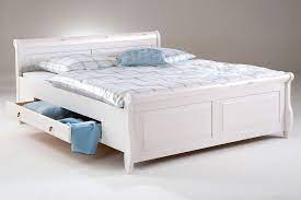 Bett 120 x 200 cm kiefer teilmassiv. Bett Mit Schubladen 180x200 Weiss Holzbett Kiefer Massiv Poarta