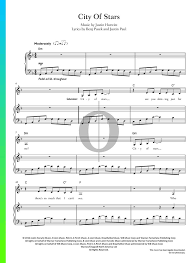 City Of Stars From La La Land Piano Music Sheet Sheet Music Piano Sheet Music Movie Soundtracks