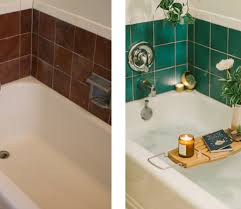 Ceramic shower tiles may be damaged or broken over a period of years. Peel And Stick Tiles Are The Easiest Fix For Ugly Rental Bathrooms