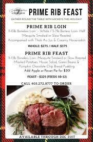 Once you get it down to an art, your friends and family will be begging to come over, so, if you can handle the increase in popularity, let's begin! Holiday Prime Rib Feasts Mickey Mantle S Steakhouse