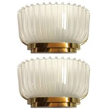 Pair Of Archimede Seguso Fluted Glass Sconces Wall Lights And Sconces Lighting Inventory