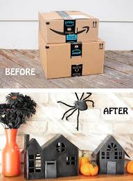 Cardboard Haunted House Luminaries To Make For Halloween Haunted House Diy Halloween Classroom Crafts Haunted House Craft