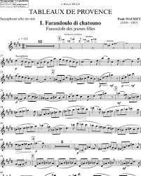 (suite for alto saxophone and orchestra). Tableaux De Provence Alto Saxophone Sheet Music By Paule Maurice Nkoda
