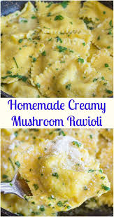 Homemade Creamy Mushroom Ravioli A Homemade Egg Pasta Recipe Filled With A Creamy Mushroom Fill Ravioli Recipe Homemade Homemade Pasta Recipe Egg Pasta Recipe