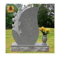 Black Granite Flower Vase Headstone