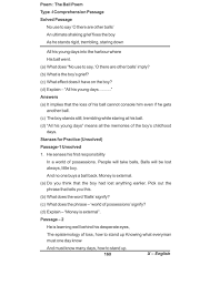 Poems help kids to develop the vocabulary and overall understanding of languages. Class 10 English The Ball Poem Notes Important Questions Practice Paper Aglasem Schools