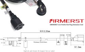 How can you determine the gauge of an extension cord? Firmerst 1875w Flat Plug Extension Cord Black 2 Feet 15a 14 Awg Ul Listed Amazon Com