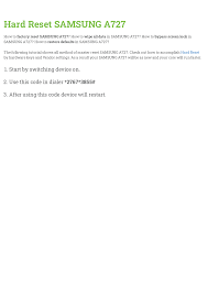 Hard Reset SAMSUNG A727
