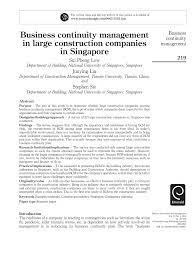 For professional homework help services, assignment essays is the place to be. Pdf Business Continuity Management In Large Construction Companies In Singapore