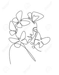 Check spelling or type a new query. One Single Line Drawing Woman With Butterfly Line Art Vector Royalty Free Cliparts Vectors And Stock Illustration Image 154637713