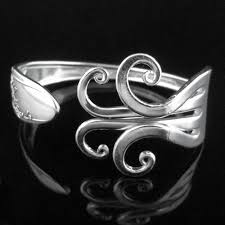 Fork Bracelet Eco Friendly Silverware Jewelry In Fancy Design Number Six By Marchelloart On Etsy Bracelet De Fourchette Bijoux De Fourchette