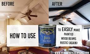 Treasure harvested from old buildings and river bottoms. Mimiberry Creations How Gel Stain Makes Painted Wood Beams Rustic Again