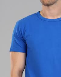 Men S Light Blue Crew Neck Fitted Plain T Shirt Muscle Fit Basics