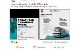 Hal itu disampaikan jokowi menjawab pertanyaan mengapa pemerintah pada waktu itu hal pertama yang bisa kami ungkapkan terkait mudik 2021. Klarifikasi Denda Rp 100 Juta Bagi Warga Yang Nekat Mudik Lebaran Halaman All Kompas Com