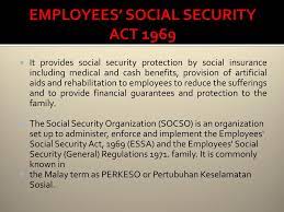 (1) this act may be cited as the employees social security act 1969. Social Security System Ppt Download