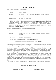 Doc Surat Kuasa Pembukaan Rekening Perusahaan Beritamu Id Academia Edu