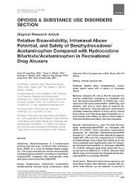 pdf relative bioavailability intranasal abuse potential