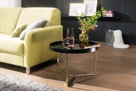 Ein couchtisch muss natürlich nicht nur gut aussehen, sondern auch etwas können. Wohnling Couchtisch Eva 58 5x42x58 5cm Schwarz Gold Sofatisch Metall Rund