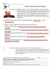 The 4 Principles Of Natural Selection 2 Doc Name The Four Principles Of Natural Selection 1 There Are 2 Types Of Worms Worms That Eat At Course Hero