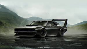 Classic car wallpaper for bedrooms for iphone, android. Wallpaper Dodge Charger Black Classic Car 1920x1080 Full Hd 2k Picture Image