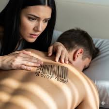 While my husband was asleep, I noticed a strange tattoo