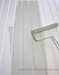 Installing beadboard wallpaper with chairrail. Quick And Easy Way To Paint Beadboard Sawdust Girl