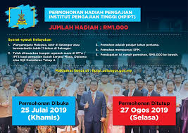 Urus setia hadiah pengajian ipt pejabat setiausaha kerajaan selangor bahagian pengurusan sumber manusia tingkat 3, bangunan sultan salahuddin abdul aziz shah $0503 shah alam. Amirudin Shari Selaras Dengan Tekad Bagi Memberdaya Rakyat Negeri Selangor Menerusi Agenda Pendidikan Yang Holistik Kerajaan Negeri Selangor Telah Membuka Semula Permohonan Bagi Hadiah Pengajian Institut Pengajian Tinggi Hpipt Atau Lebih