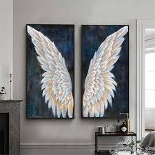 Diy 5d Large Diamond Mosaic Abstract Angel Wings Diamond Painting Cross Stitch 3d Embroidery Full Round Drill Ho Angel Wings Wall Art Large Canvas Wall Art Art