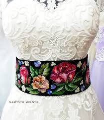 Mexican Wedding Wide Black Belt With Flowers Embroidered Hand Etsy Wedding Belts Mexican Wedding Dress Mexican Inspired Wedding