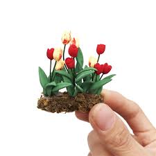 And can be applied in miniature garden, dollhouse and plant decoration. Miniature Dollhouse Fairy Garden Pink Tulips Flowers In Planter Pot New Gartenfiguren Skulpturen