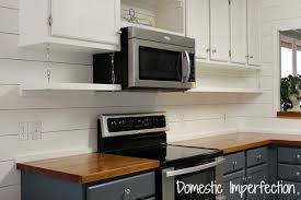 The whole kitchen felt twice as big as soon as the cabinets were down. Open Kitchen Shelving Domestic Imperfection