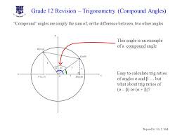 Grade 12 Revision Trigonometry Compound Angles Prepared By Mr C Hull Compound Angles Are Simply The Sum Of Or The Difference Between Two Other Ppt Download