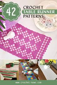 Patterns preceded by an plus sign (+) require free registration (to that particular pattern site, not to crochet pattern central) before viewing. 42 Crochet Table Runner Patterns Crochet News